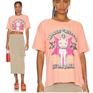 Revolve Daydreamer Elton John Honky Château Merch Oversized Tee Desert Flower